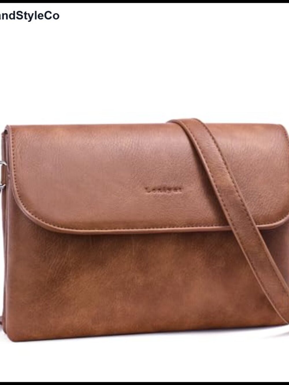 RFID Blocking Vegan Leather Crossbody Bag with 2 Straps